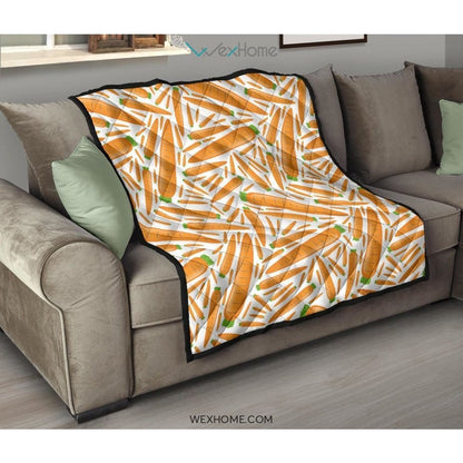 Carrot Pattern Print Design 02 Premium Quilt
