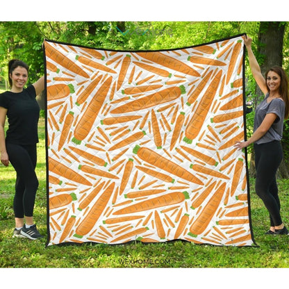 Carrot Pattern Print Design 02 Premium Quilt