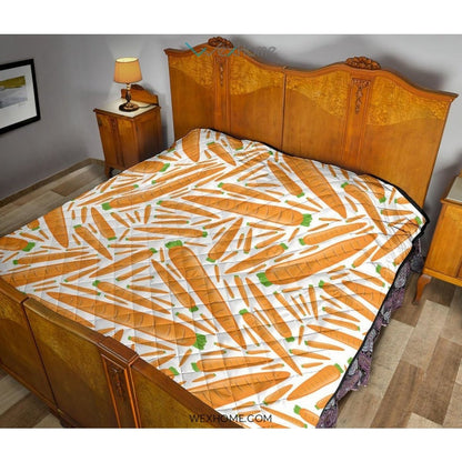 Carrot Pattern Print Design 02 Premium Quilt