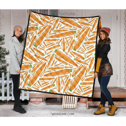 Carrot Pattern Print Design 02 Premium Quilt