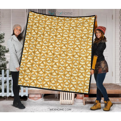 Pretzels Pattern Print Design 01 Premium Quilt