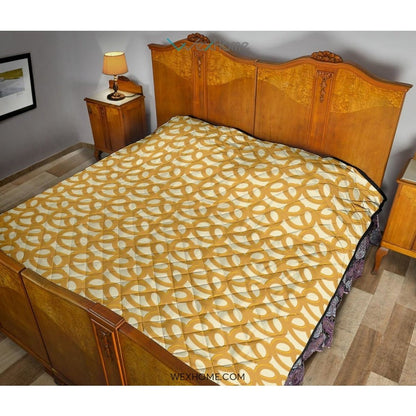 Pretzels Pattern Print Design 01 Premium Quilt