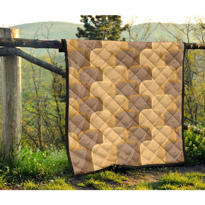 Bread Toast Pattern Print Design 04 Premium Quilt