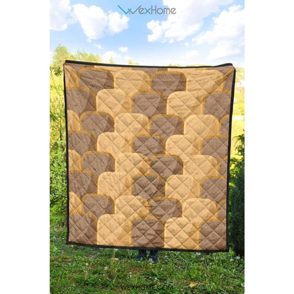 Bread Toast Pattern Print Design 04 Premium Quilt