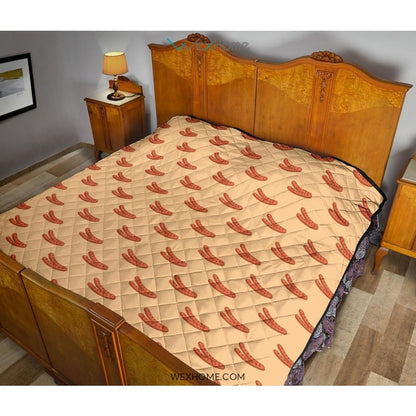 Sausage Pattern Print Design 03 Premium Quilt