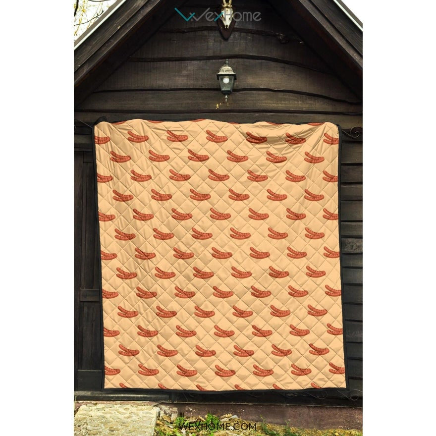 Sausage Pattern Print Design 03 Premium Quilt