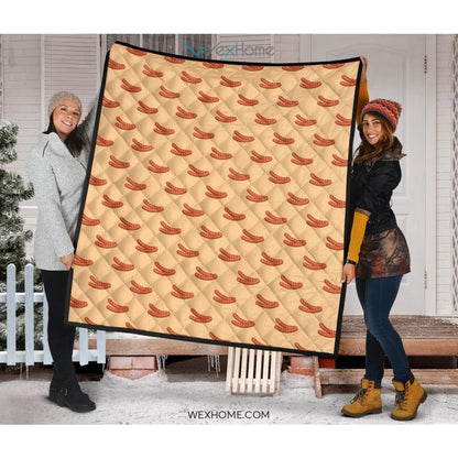 Sausage Pattern Print Design 03 Premium Quilt