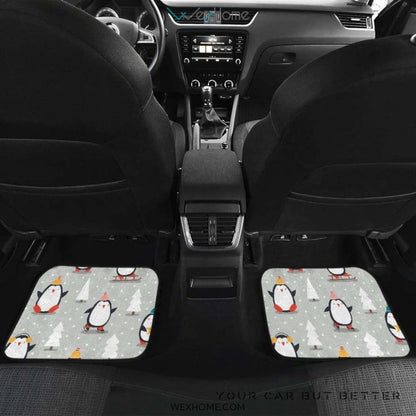 Cute Penguin Christmas Pattern Front And Back Car Mats  Best Car Gift 2021