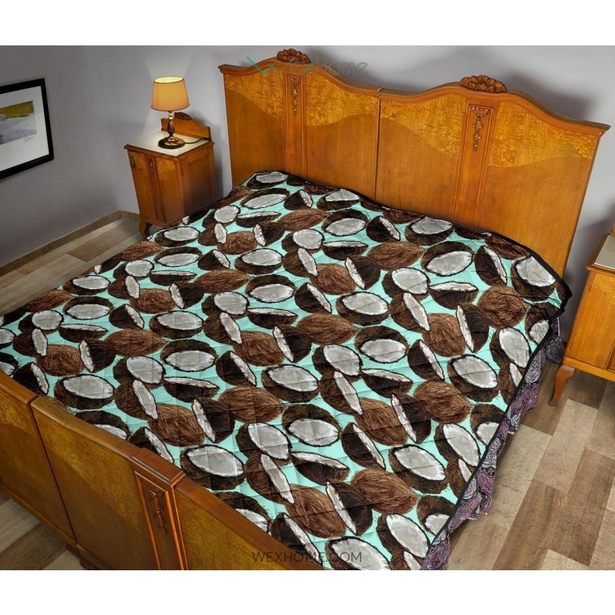 Coconut Pattern Print Design 03 Premium Quilt