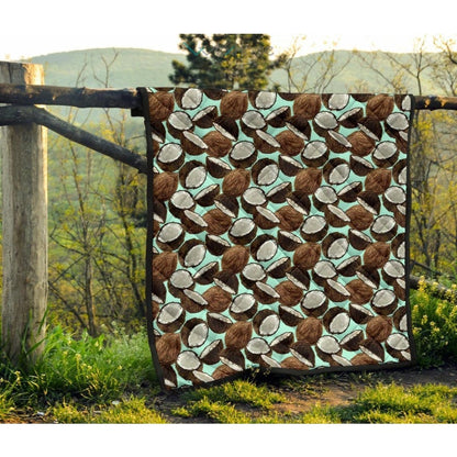 Coconut Pattern Print Design 03 Premium Quilt