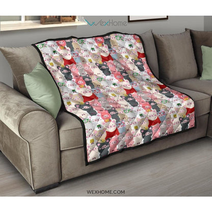 Pig Pattern Print Design 02 Premium Quilt