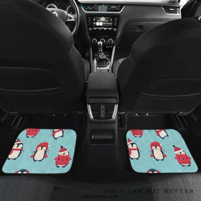 Cute Penguin Christmas  Design Pattern Front And Back Car Mats  Best Car Gift 2021