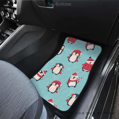 Cute Penguin Christmas  Design Pattern Front And Back Car Mats  Best Car Gift 2021