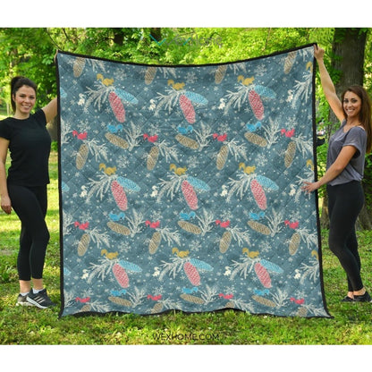Squirrel Pattern Print Design 01 Premium Quilt