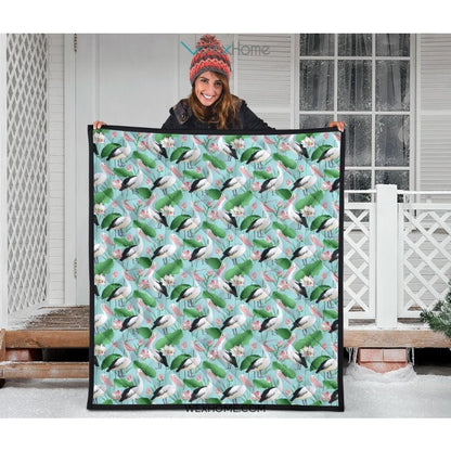 Pelican Pattern Print Design 01 Premium Quilt