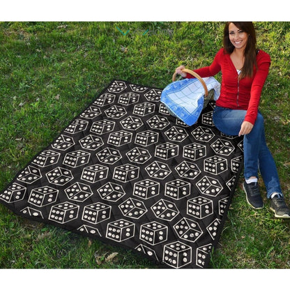 Dice Pattern Print Design 01 Premium Quilt