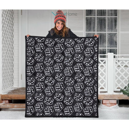 Dice Pattern Print Design 01 Premium Quilt