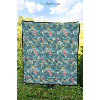Squirrel Pattern Print Design 01 Premium Quilt