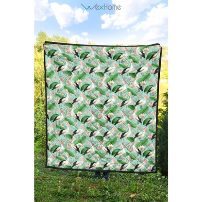 Pelican Pattern Print Design 01 Premium Quilt