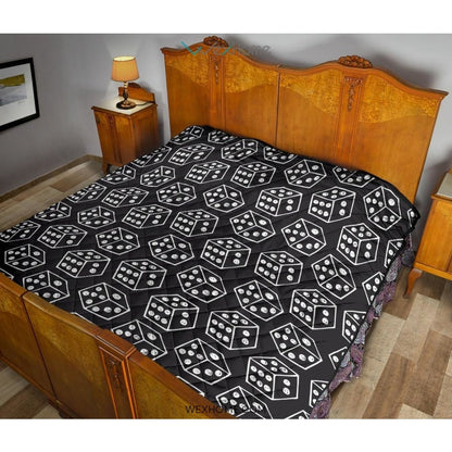 Dice Pattern Print Design 01 Premium Quilt
