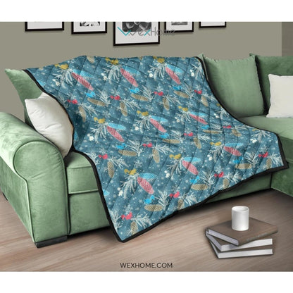 Squirrel Pattern Print Design 01 Premium Quilt