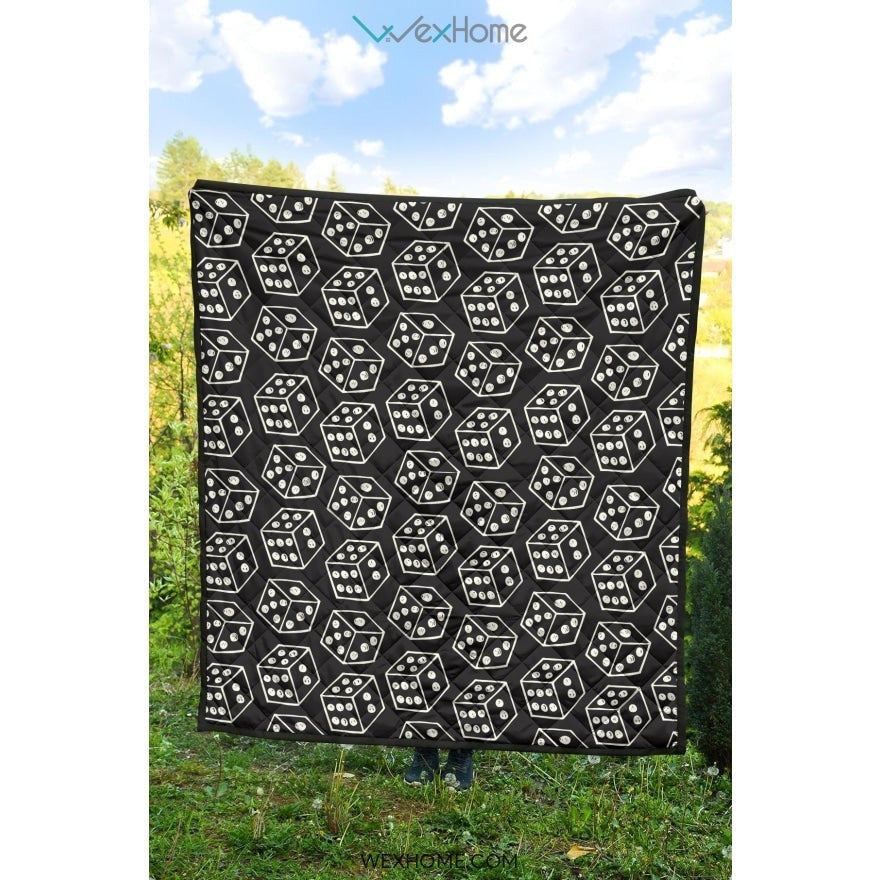 Dice Pattern Print Design 01 Premium Quilt