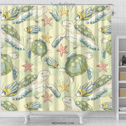 Turtle Shower Curtain Unique Design