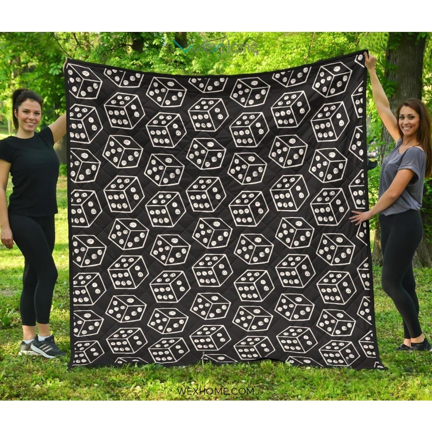 Dice Pattern Print Design 01 Premium Quilt