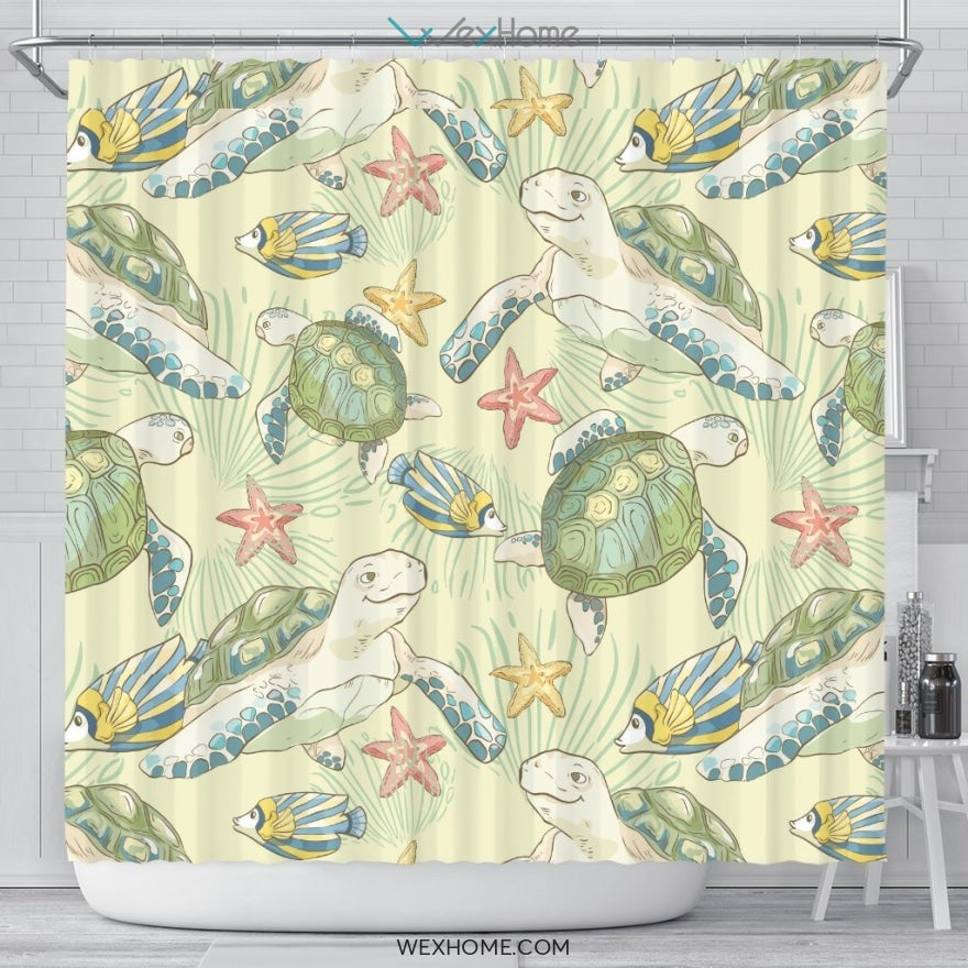 Turtle Shower Curtain Unique Design