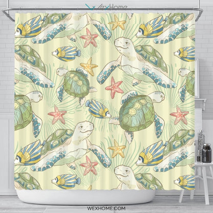 Turtle Shower Curtain Unique Design