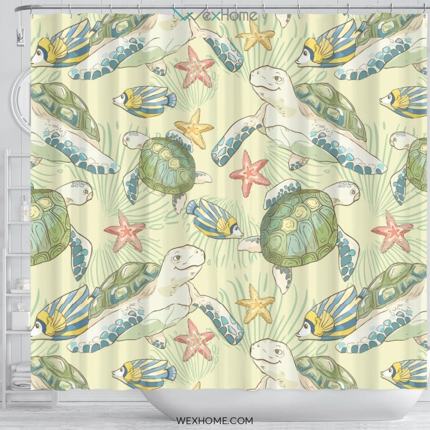 Turtle Shower Curtain Unique Design