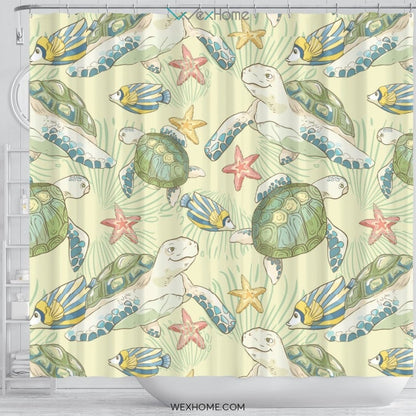 Turtle Shower Curtain Unique Design
