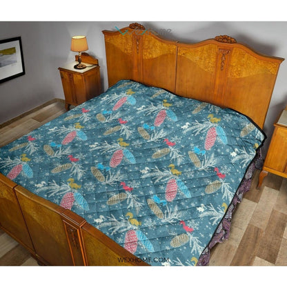 Squirrel Pattern Print Design 01 Premium Quilt