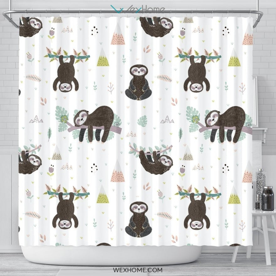 Sloth So Cute Pattern Great Design Shower Curtain