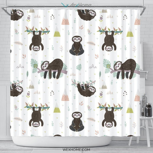Sloth So Cute Pattern Great Design Shower Curtain