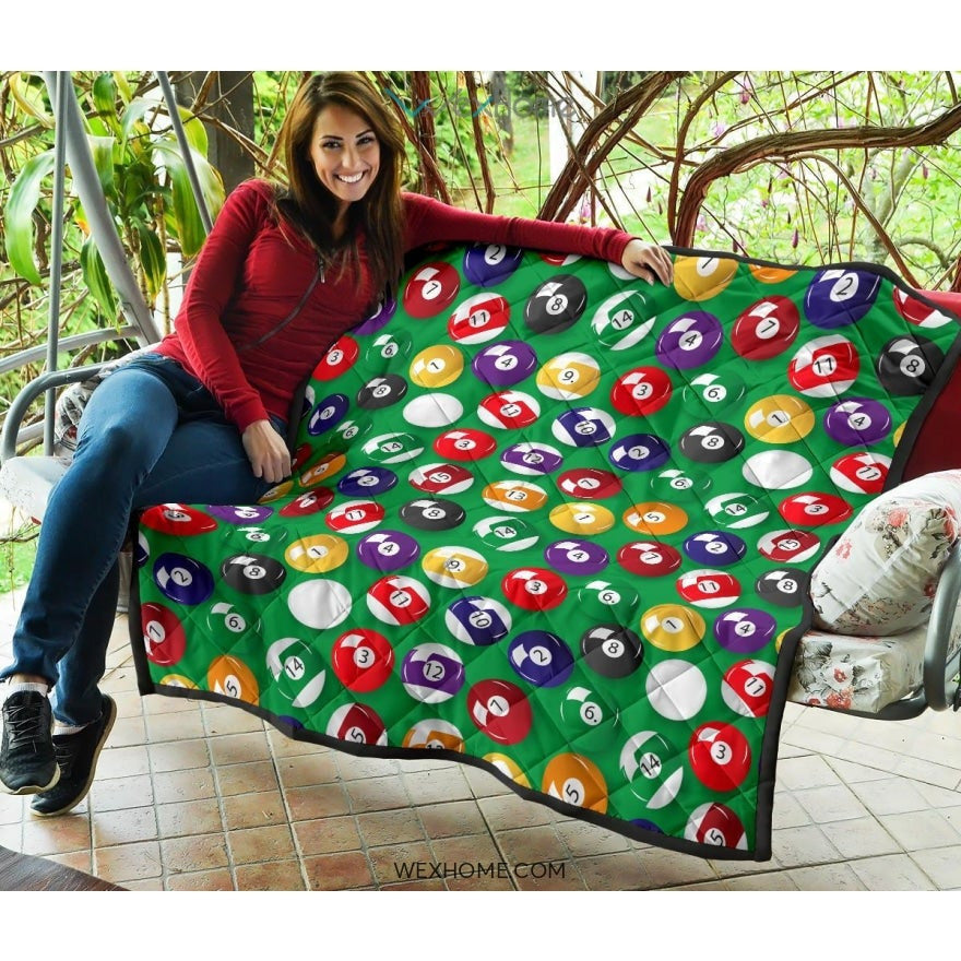 Billiard Ball Pattern Print Design 02 Premium Quilt