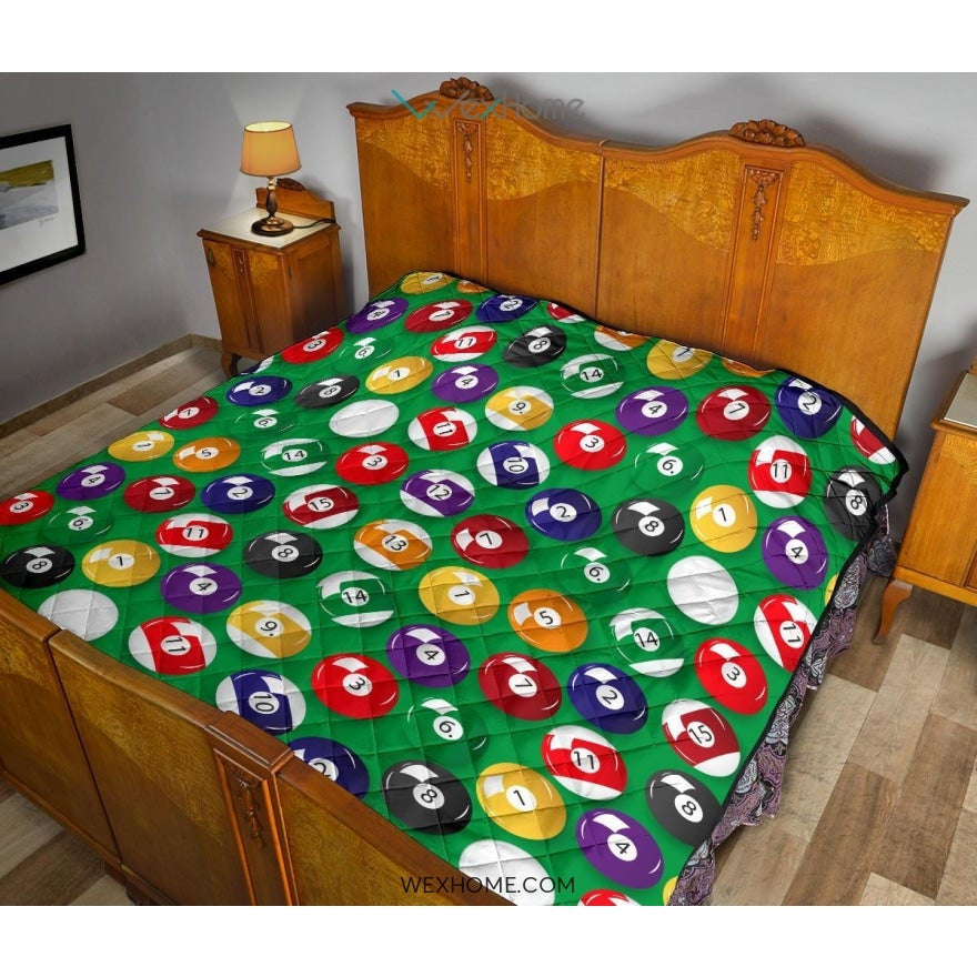 Billiard Ball Pattern Print Design 02 Premium Quilt