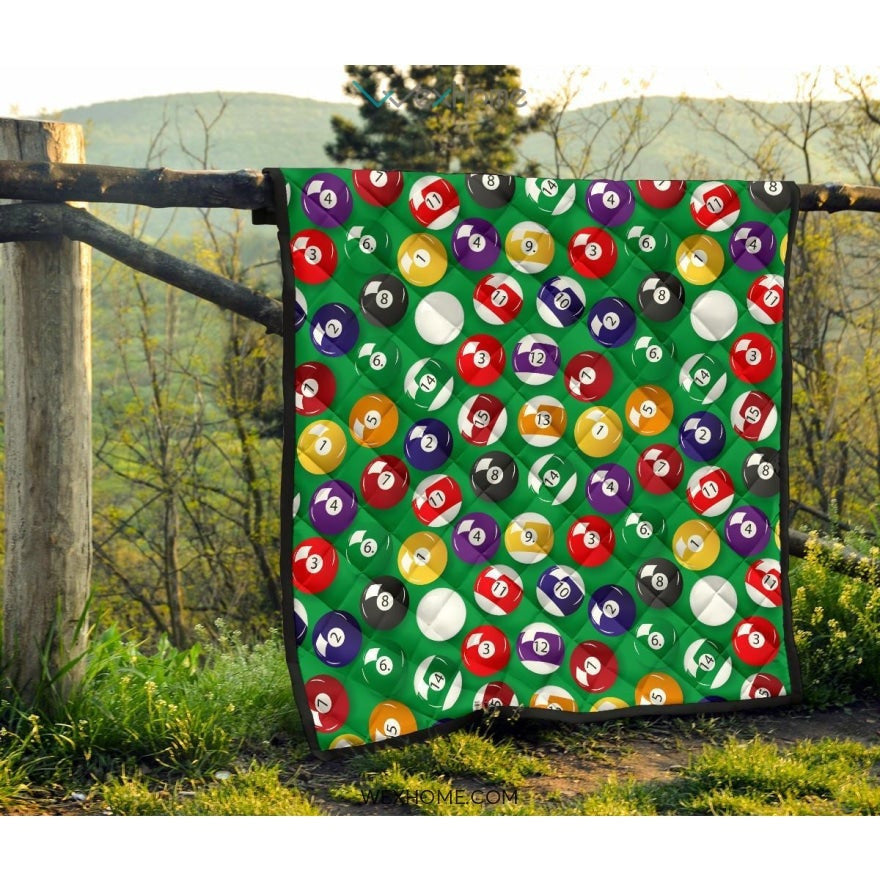 Billiard Ball Pattern Print Design 02 Premium Quilt