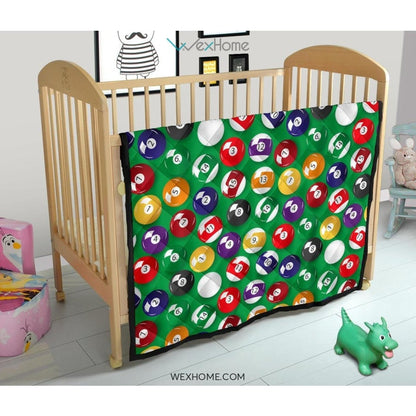 Billiard Ball Pattern Print Design 02 Premium Quilt