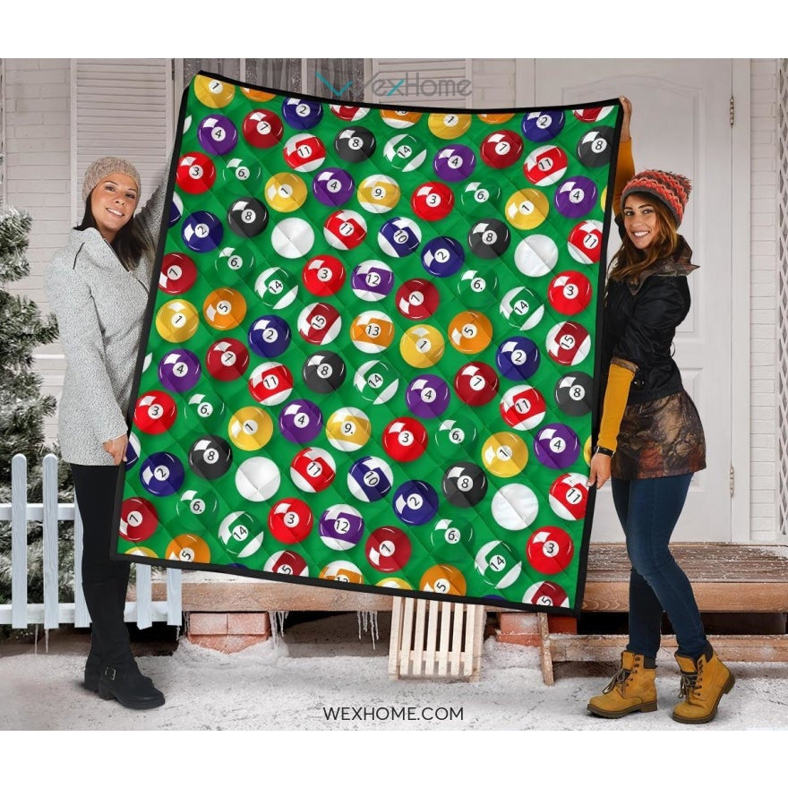 Billiard Ball Pattern Print Design 02 Premium Quilt