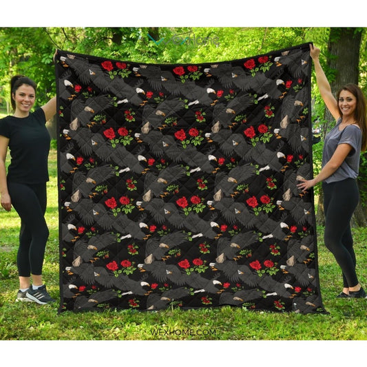 Eagle Pattern Print Design 04 Premium Quilt