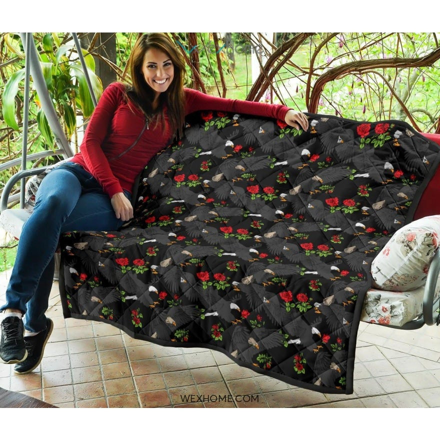 Eagle Pattern Print Design 04 Premium Quilt