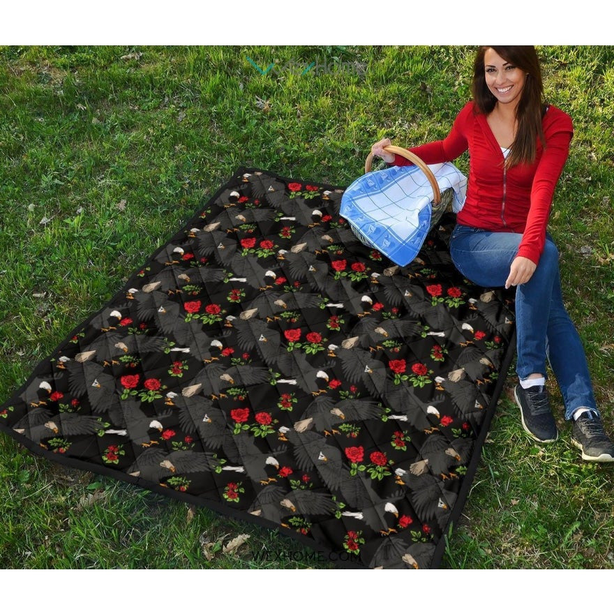 Eagle Pattern Print Design 04 Premium Quilt