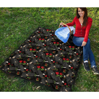 Eagle Pattern Print Design 04 Premium Quilt