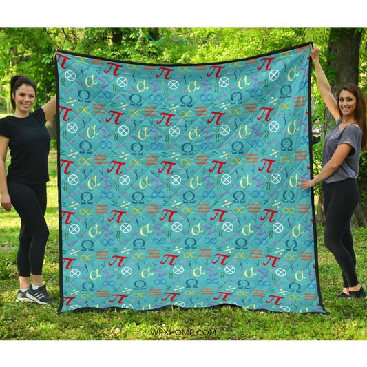Math Pattern Print Design 02 Premium Quilt