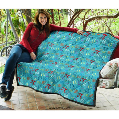 Math Pattern Print Design 02 Premium Quilt