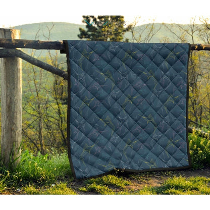 Swordfish Pattern Print Design 02 Premium Quilt