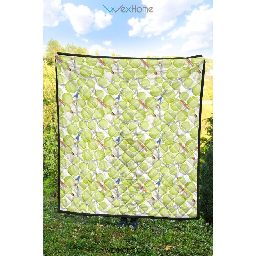 Tennis Pattern Print Design 01 Premium Quilt