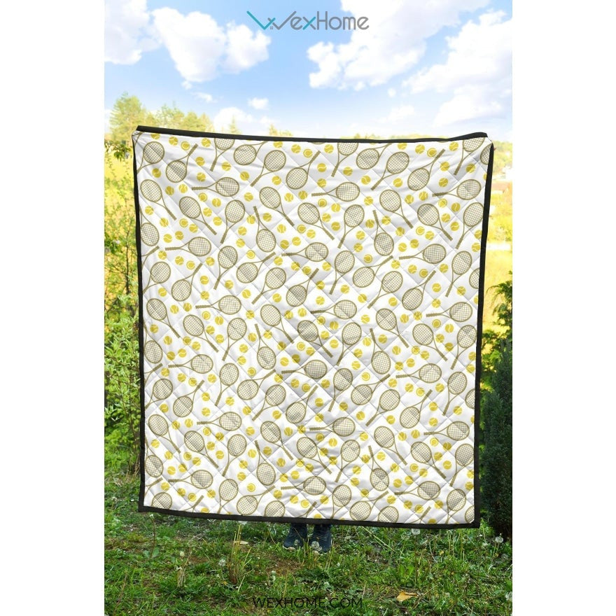 Tennis Pattern Print Design 02 Premium Quilt