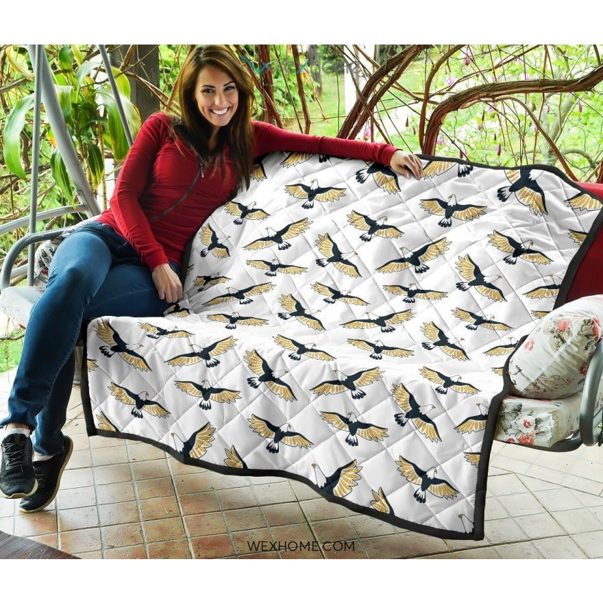 Eagle Pattern Print Design 03 Premium Quilt